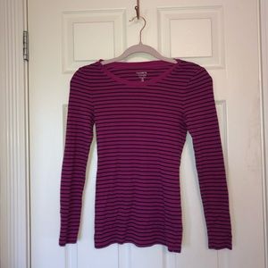 Raspberry and black striped long sleeve